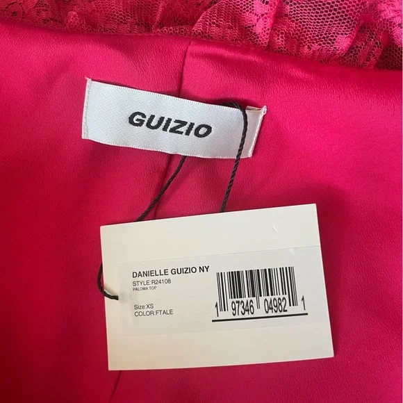 GUIZIO Paloma Lace Top - Fatale Pink XS - Picture 4 of 6